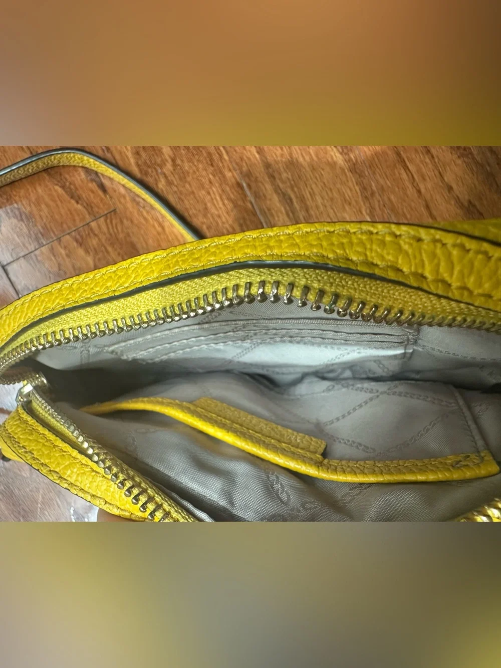 Michael Kors Yellow Crossbody Leather Camera Bag